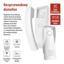 Bezprzewodowy zestaw domofonu audio H1088, 1 uczestnik