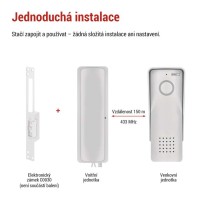 Sada bezdrátového domovního audiotelefonu H1088, 1 účastník 