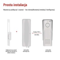 Bezprzewodowy zestaw domofonu audio H1088, 1 uczestnik
