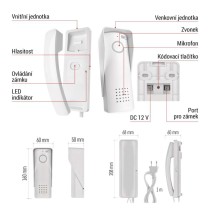 Sada bezdrátového domovního audiotelefonu H1088, 1 účastník 