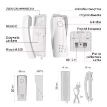 Bezprzewodowy zestaw domofonu audio H1088, 1 uczestnik