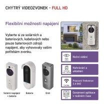 GoSmart Domovní bezdrátový bateriový videozvonek IP-09D s WiFi a solárním panelem