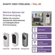 GoSmart Drahtlose Video-Türklingel IP-09D mit WiFi und Solarpanel, batteriebetrieben