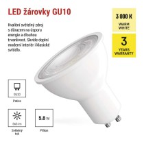 LED žárovka Classic MR16 bílá / GU10 / 5,8 W (75 W) / 565 lm / teplá bílá