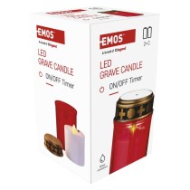 LED Grablicht rot, 2x C, Außen und Innen, warmweiss, Timer
