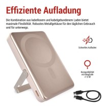 Powerbank EMOS WI 1031, 10.000 mAh, 20 W + wireless, Roségold