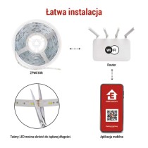 GoSmart Taśma LED 5m, 21W, 1400lm, RGB/CCT, WiFi