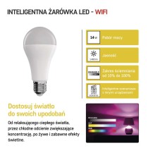 GoSmart Żarówka LED A65 / E27 / 14 W (94 W) / 1 400 lm / RGB / ściemnialna / WiFi