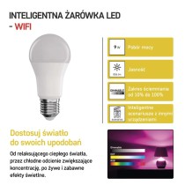 GoSmart Żarówka LED A60 / E27 / 9 W (60 W) / 806 lm / RGB / ściemnialna / WiFi