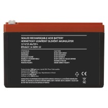 SLA (hermētisks svina un skābes elementu) akumulators, 12 V/15 Ah, Faston, 6,3 mm