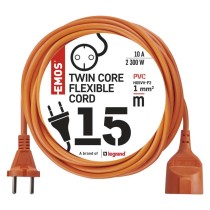 Przedłużacz 15 m / 1 gniazdo / pomarańczowy / PVC / 230 V / 1 mm2