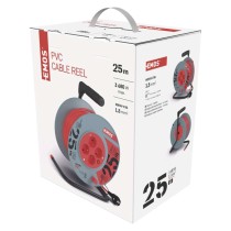 Prodlužovací kabel na bubnu 25 m / 4 zásuvky / červený / PVC / 230 V / 1,5 mm2