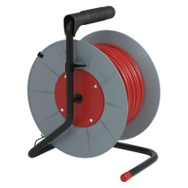 Prodlužovací kabel na bubnu 25 m / 4 zásuvky / červený / PVC / 230 V / 1,5 mm2
