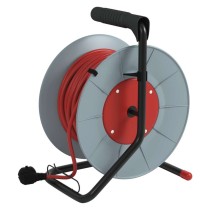 Prodlužovací kabel na bubnu 25 m / 4 zásuvky / červený / PVC / 230 V / 1,5 mm2