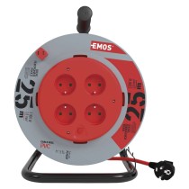 Przedłużacz bębnowy 25 m / 4 gniazda / PVC / 230 V / 1,5 mm2 / nieruchomy środek