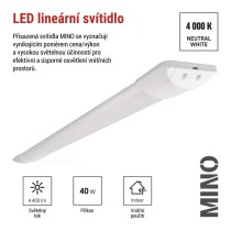 LED lineární svítidlo MINO 40 W, neutrální bílá