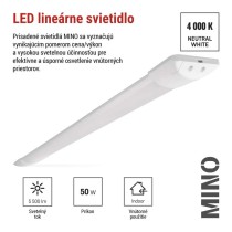 LED lineárne svietidlo MINO 50W, neutrálna biela