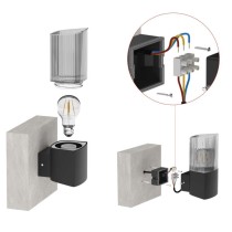 Zahradní nástěnné svítidlo LANA, 11,7 x 10,6 x 21,8 cm, 1 x E27, 25 W