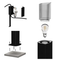 LED aiavalgusti veerg, LANA, 15.3 × 13.3 × 45 cm, 1 × E27, 25 W