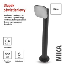 Słupek oświetleniowy LED Garden NIKA 50cm, ciepła biel, 12,5W, 900lm, IP44