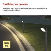 Vrtna LED stoječa svetilka NIKA, 12 x 12 x 50 cm, 12,5 W, toplo bela