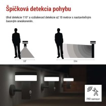 LED záhradné solárne nástenné svietidlo TERION, senzor súmraku, 12,5 x 14,7 x 14,6 cm
