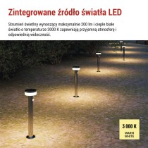 Lampa LED Garden TERION solarna 50 cm, ciepła biel, max 200 lm, IP44, PIR