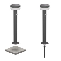 LED zahradní solární sloupkové svítidlo TERION, čidlo soumraku, 12,5 x 12,5 x 50 cm