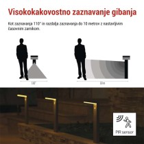 Vrtna LED stenska svetilka VEREA s PIR senzorjem, 10,7 x 15,4 x 50 cm