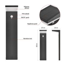 LED napelemes kerti fali lámpa VEREA szürkületérzékelővel, 10,7 x 15,4 x 50 cm