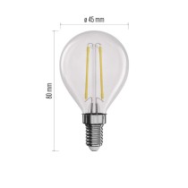 LED spuldze Filament Mini Globe / E14 / 1,8 W (25 W) / 250 lm / neitrāli balta