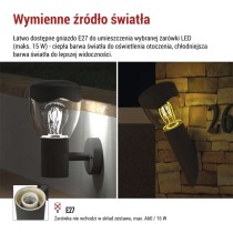 Lampa naścienna Garden ARTEO, na żarówkę E27,  max 15W, IP44