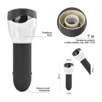 Lampa naścienna Garden ARTEO, na żarówkę E27,  max 15W, IP44