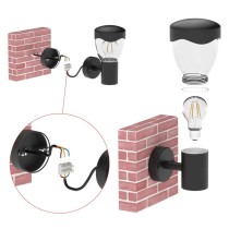 Záhradné nástenné svietidlo ARTEO, senzor súmraku, 16,4 x 12 x 29,5 cm, 1 x E27, 15 W