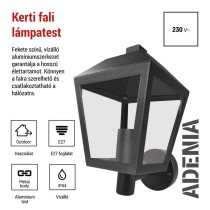 Kerti fali lámpa ADENIA, 19,8 x 15 x 27,8 cm, 1 x E27, 15 W