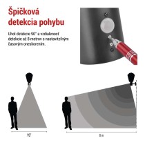 Záhradné nástenné svietidlo ADENIA, senzor súmraku, 19,8 x 15 x 29,8 cm, 1 x E27, 15 W