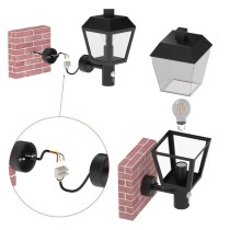 Zahradní nástěnné svítidlo ADENIA, čidlo soumraku, 19,8 x 15 x 29,8 cm, 1 x E27, 15 W