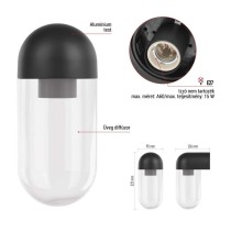 Kerti fali lámpa CASSIA, 12,6 x 9,5 x 22,2 cm, 1 x E27, 15 W