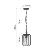 Zahradní závěsné svítidlo SALVIA, 16 x 16 x 76 cm, 1 x E27, 15 W