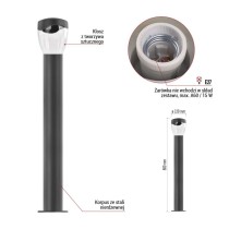 Słupek oświetleniowy Garden ARTEO 80cm, na żarówkę E27 max 15W, IP44
