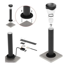 Záhradné stĺpikové svietidlo ARTEO, 12 x 12 x 80 cm, 1 x E27, 15 W