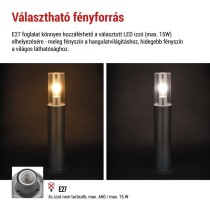 Kerti oszloplámpa ZALA, 14 x 14 x 50 cm, 1 x E27, 15 W