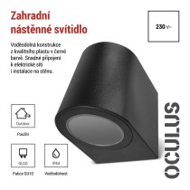 Zahradní nástěnné svítidlo OCULUS, 8,8 x 6,7 x 8 cm, 1 x GU10, 1× 7W