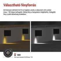 Kerti fali lámpa OCULUS, 8,8 x 6,7 x 8 cm, 1 x GU10, 1× 7W