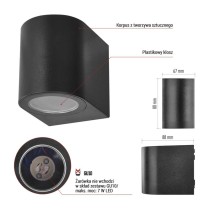 Lampa naścienna Garden OCULUS 8cm, na żarówkę GU10, 1× 7W, IP44