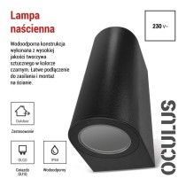 Lampa naścienna Garden OCULUS, 15cm, na żarówkę 2x GU10, IP44, 2× 7W