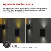 Lampa naścienna Garden OCULUS, 15cm, na żarówkę 2x GU10, IP44, 2× 7W