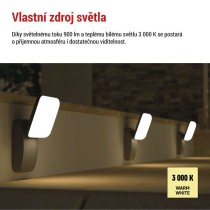 LED zahradní nástěnné svítidlo NIKA, 12 x 12 x 20 cm, 12,5 W, teplá bílá