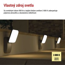 LED záhradné nástenné svietidlo NIKA, 12 x 12 x 20 cm, 12,5 W, teplá biela