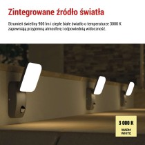 Lampa naścienna LED Garden NIKA, 20cm, ciepła biel, 12,8W, 900lm, IP44, PIR